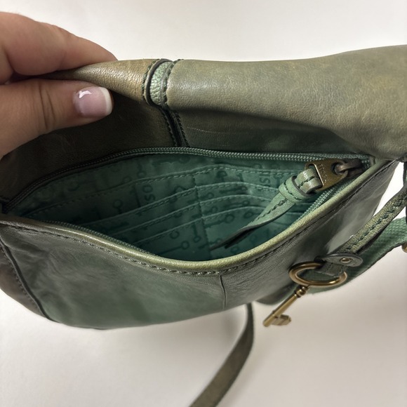 Vintage FOSSIL Y2K Crossbody Strap Leather Turn Lock Flap Bag Purse Handbag - Picture 16 of 16